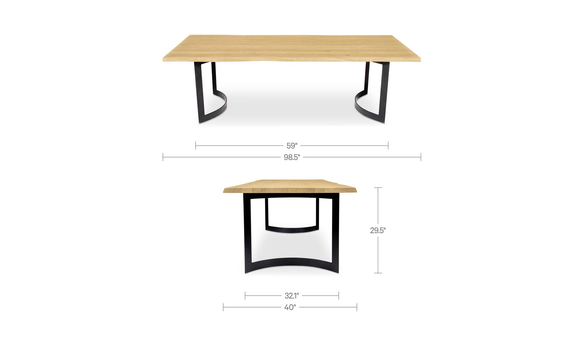 Natural Oak dimensions