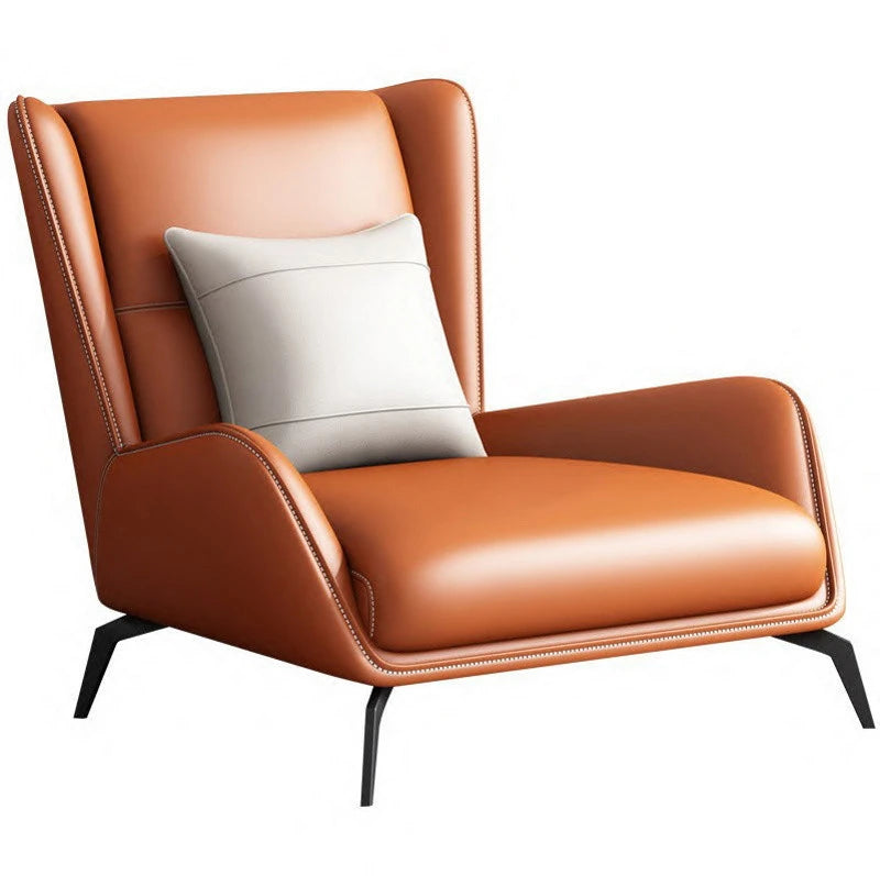 Pula Main PM06 Premium Cowhide Leather Relaxation Chair with Ottoman - Brown