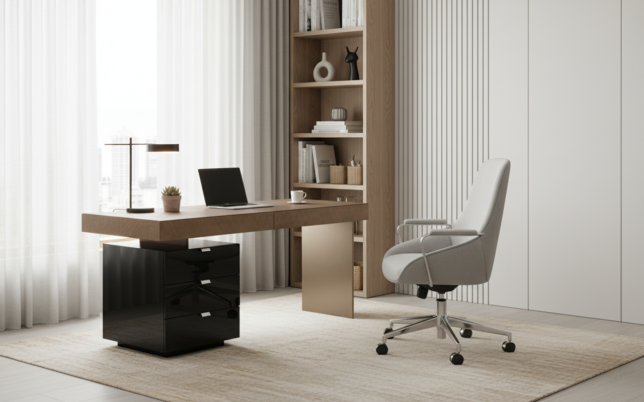 Vantage Executive Desk with Three-Drawer Pedestal