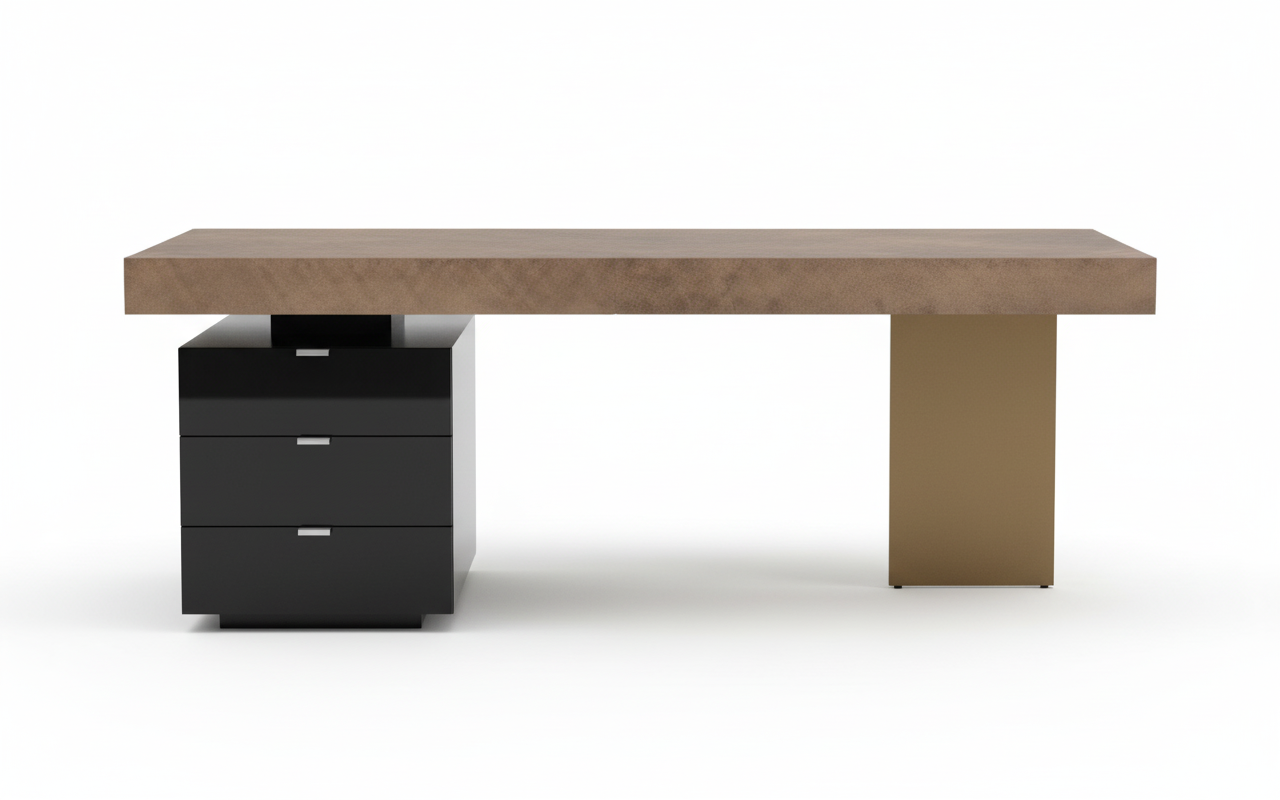 Vantage Executive Desk with Three-Drawer Pedestal