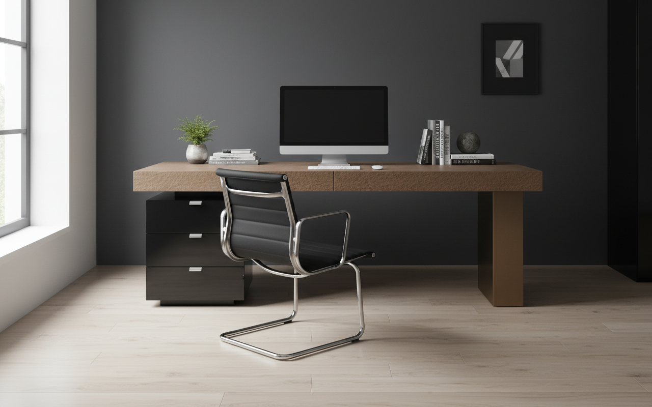 Vantage Executive Desk with Three-Drawer Pedestal