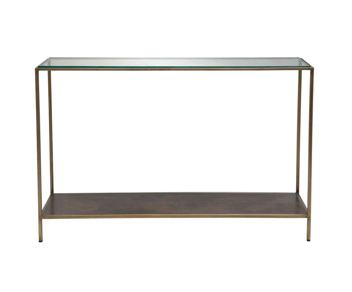 Verona Console Table in Bronze, front view, iron, view 2