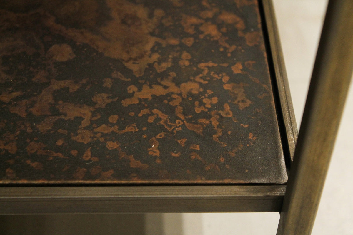 Verona Console Table in Bronze, front view, iron, view 3