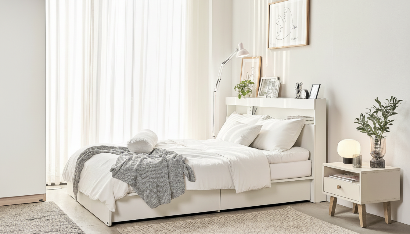 MOHO Vienna Wooden Bed with Storage Drawers & Integrated Power Outlet