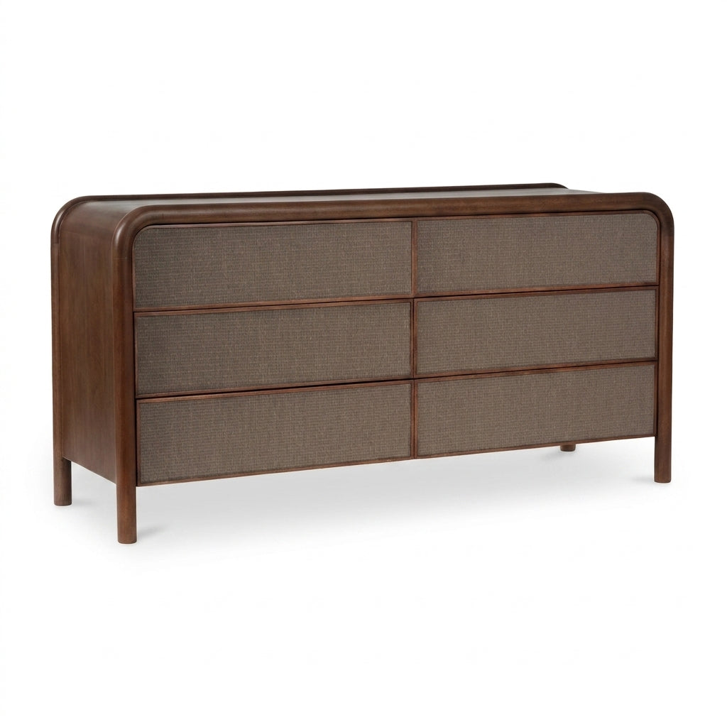 Reiko 6 Drawer Dresser Warm Brown