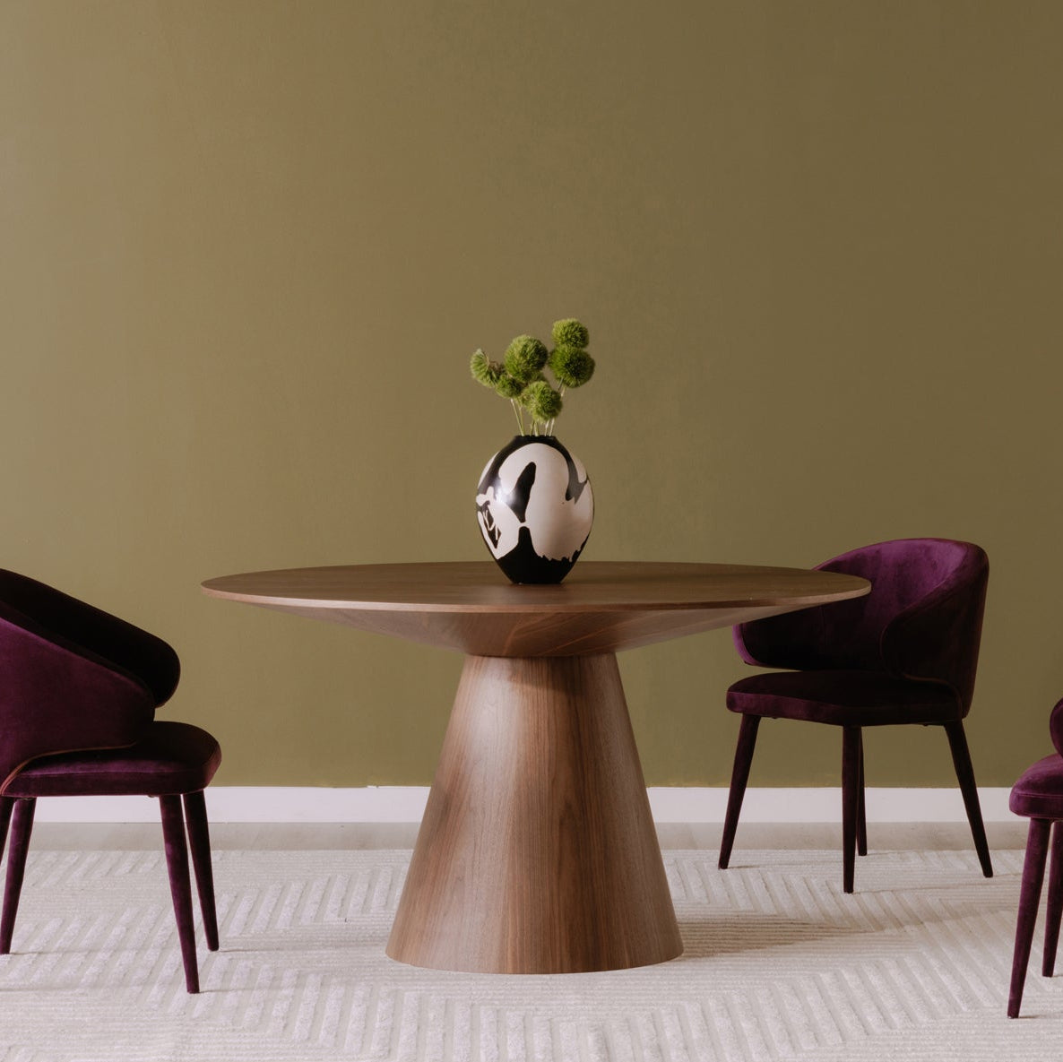 Odessa Round Dining Table Walnut Brown
