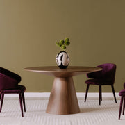 Odessa Round Dining Table Walnut Brown