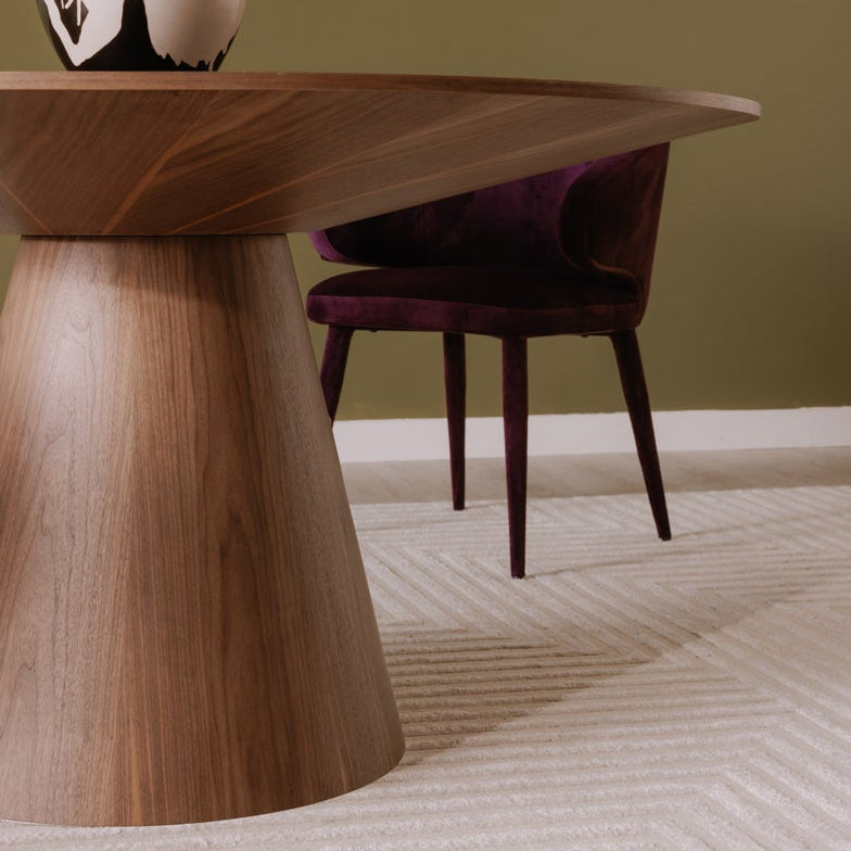 Odessa Round Dining Table Walnut Brown