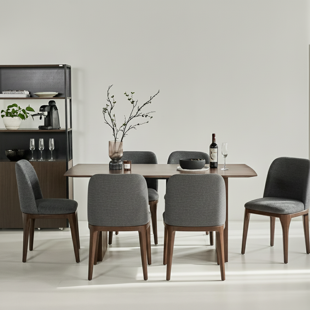 Plank Natural Rubberwood 6-8 Person Dining Set