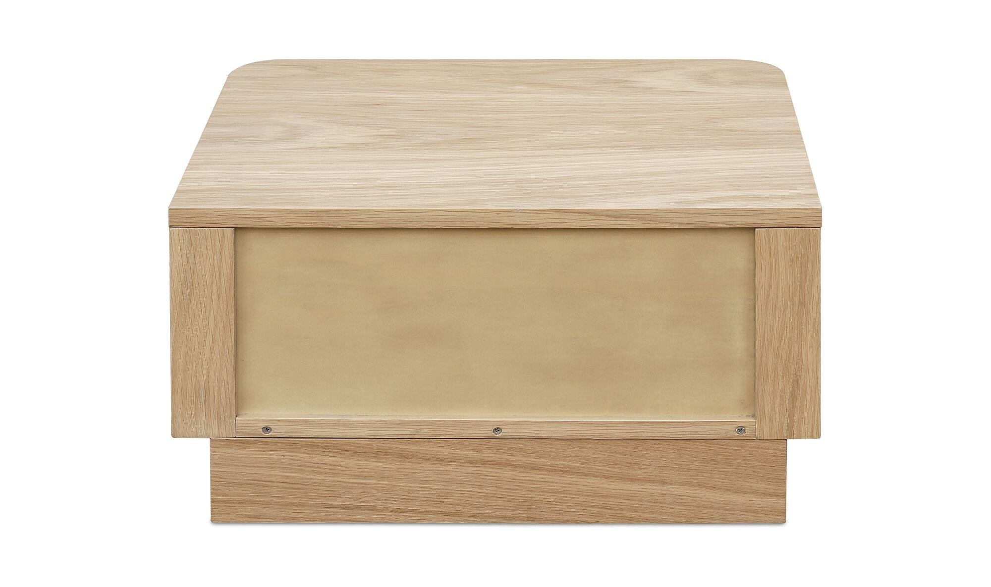 Wooden storage box with a lid on a white background
