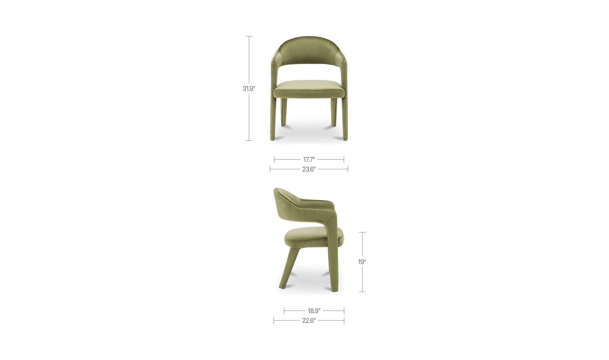 Green Velvet Fabric dimensions