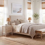 Bellano Bed in Sand, front view, acacia, view 2
