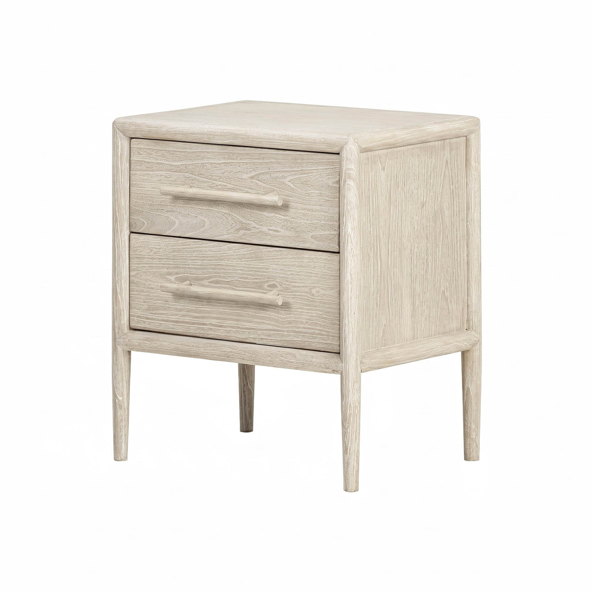 Bellano Nightstand in Sand, front view, acacia