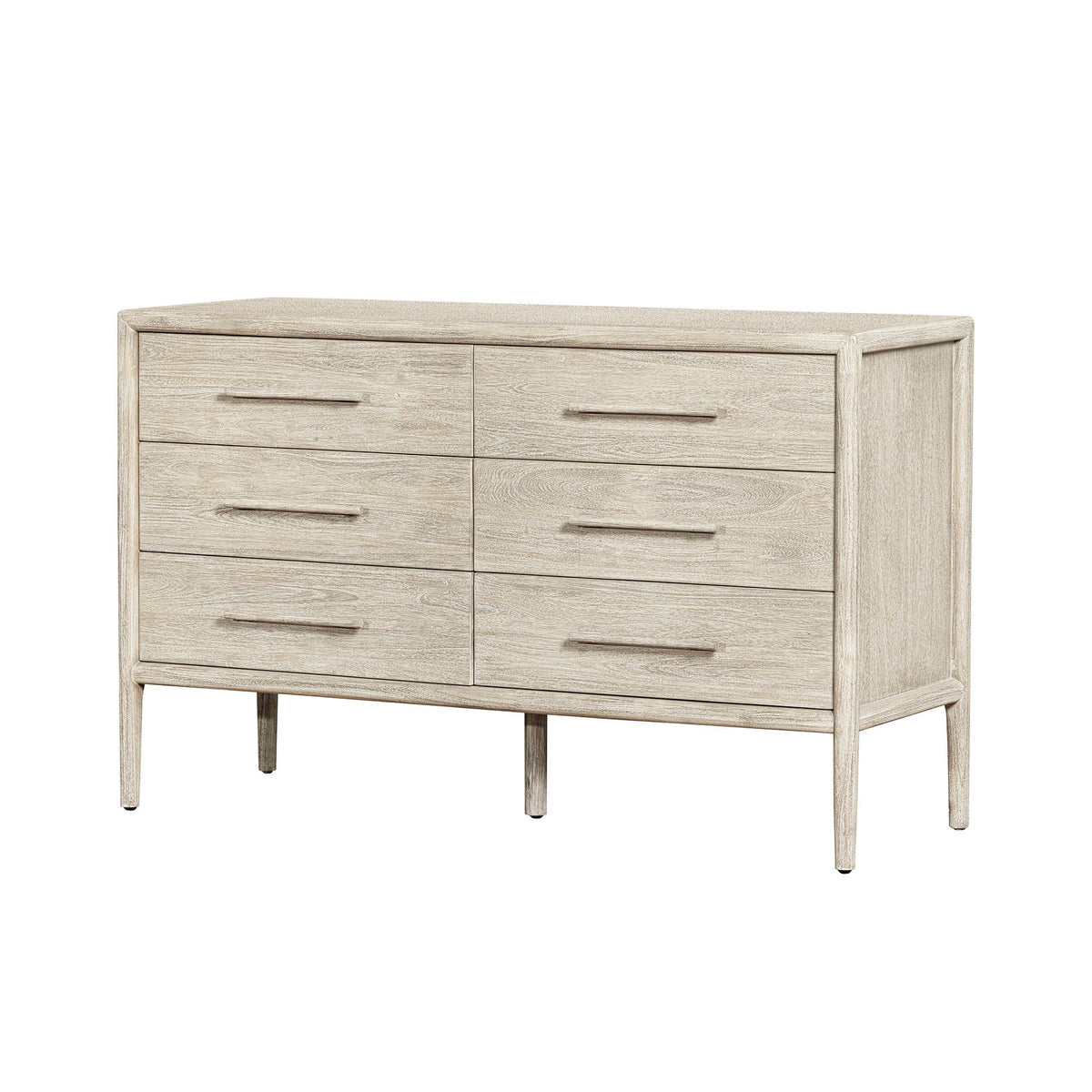 Bellano 6 Drawer Dresser in Sand, front view, acacia