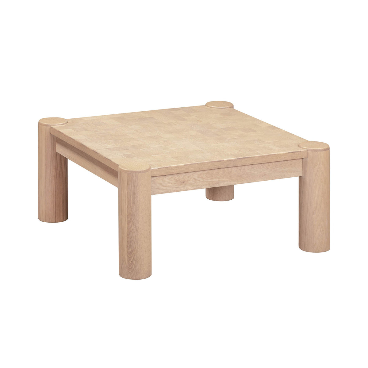 Cartmel Coffee Table in Biscotti Oak, front view, european oak