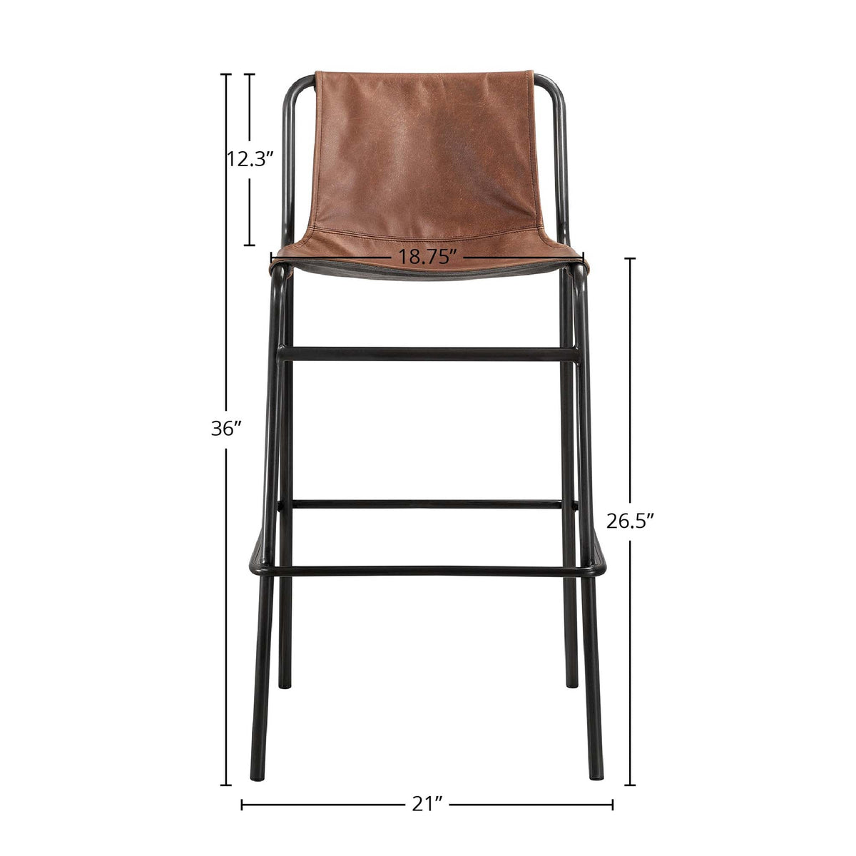 Dartmouth Counter Stool, dimensions diagram 21" x 21"