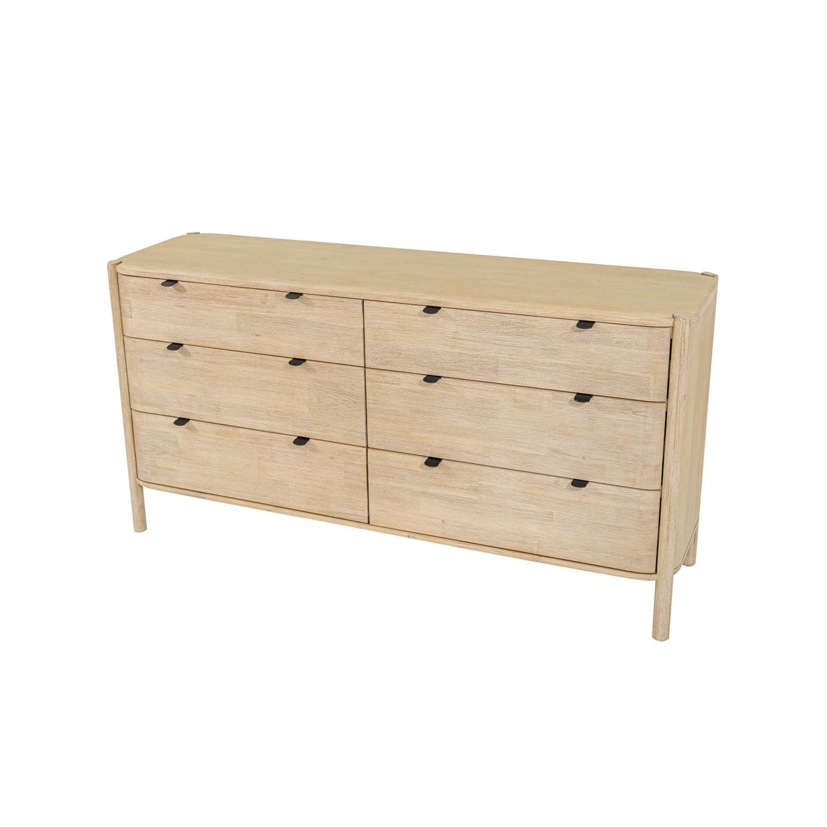 Ely 6 Drawer Dresser in Natural, detail view