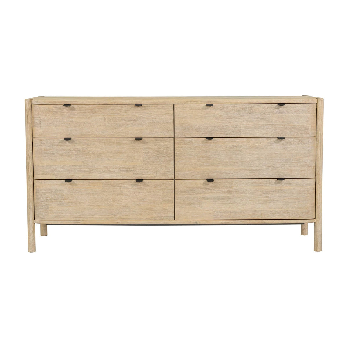 Ely 6 Drawer Dresser in Natural, front view, acacia, view 4