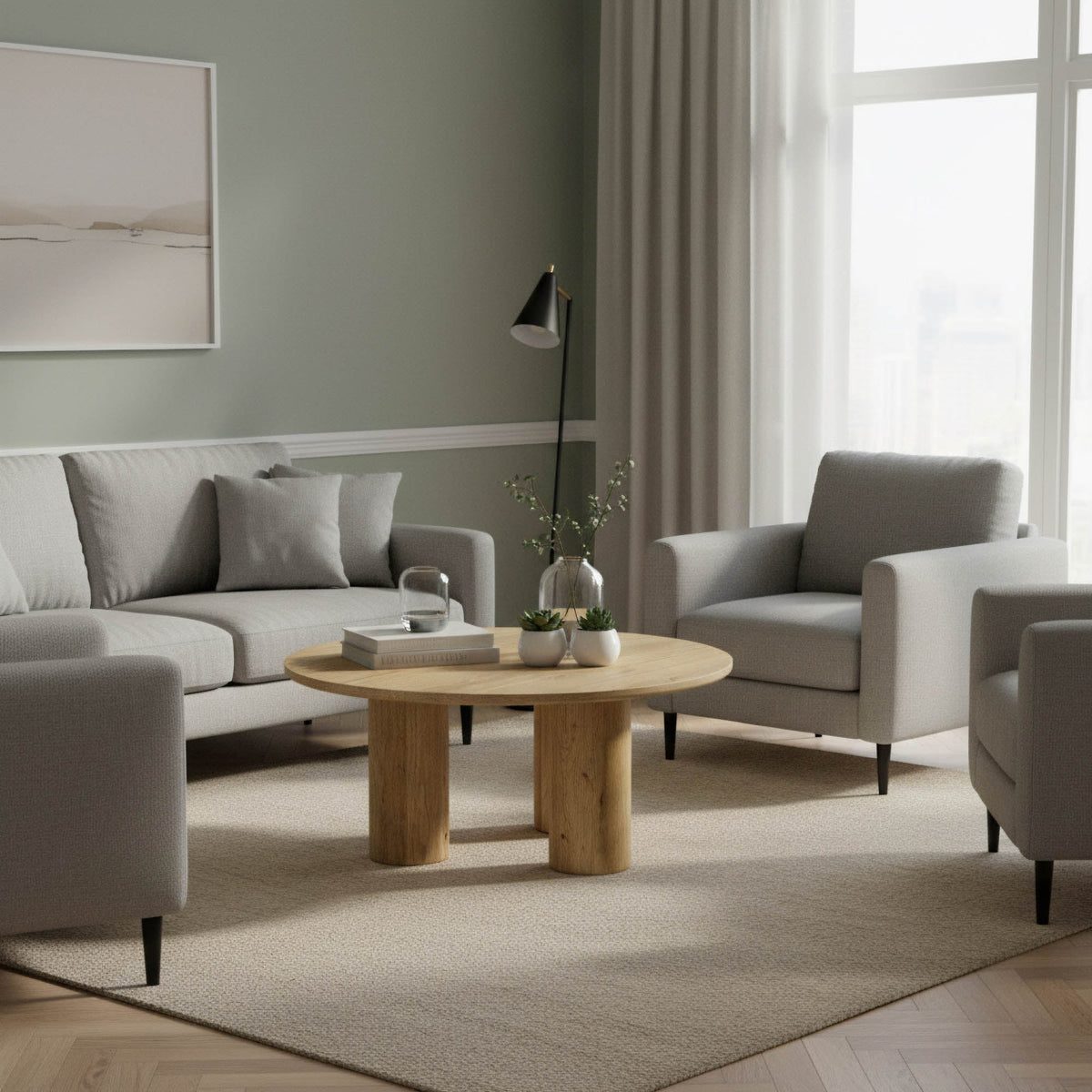 Jokkmokk Coffee Table in Natural, front view, oak, view 2