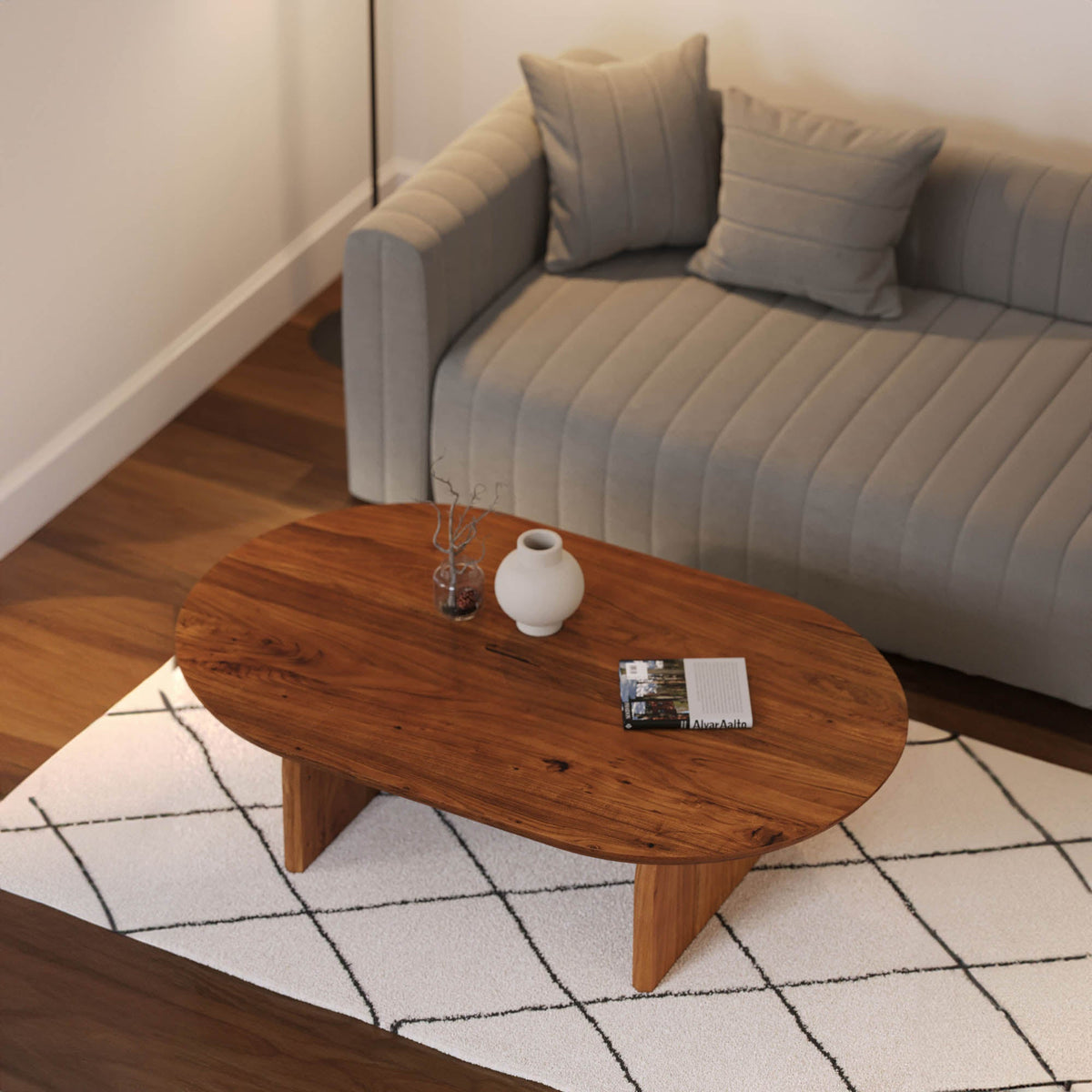 Deia Coffee Table in Pecan, detail view, view 6