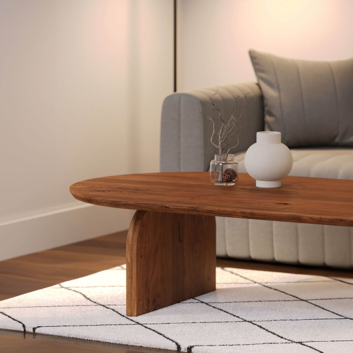 Deia Coffee Table in Pecan, detail view, view 7
