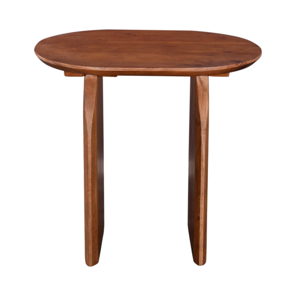 Deia Side Table in Pecan, detail view