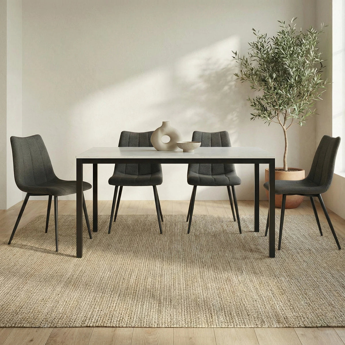Perth Marble Dining Table, in a dining room