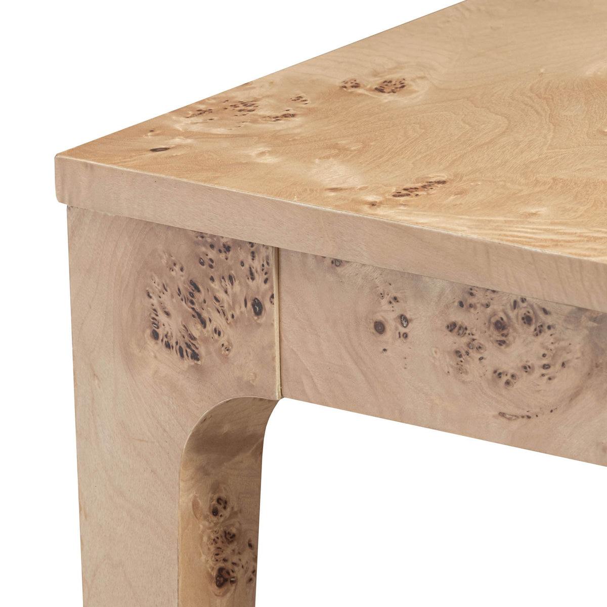 Marlow Side Table in Light Burl, detail view, view 2