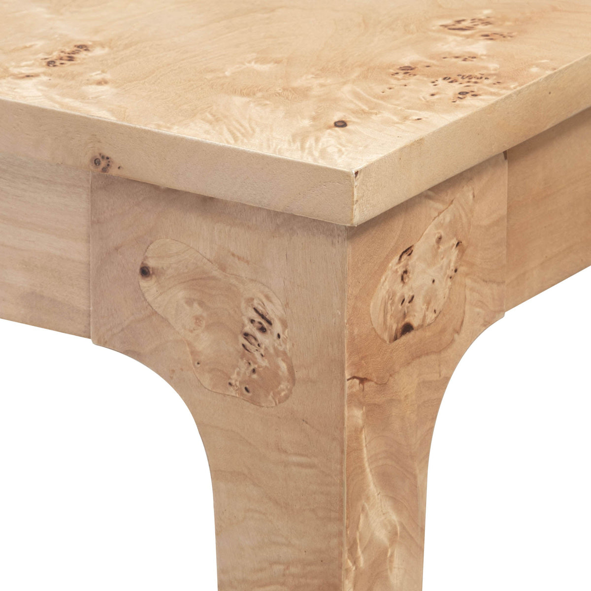 Marlow Side Table in Light Burl, detail view, view 3