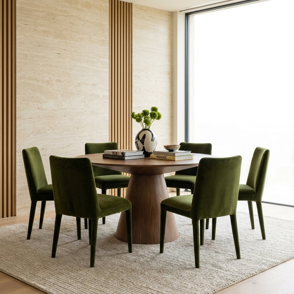 Odessa Round Walnut Dining Set