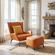 PM06 Premium Cowhide Leather Relaxation Chair with Ottoman