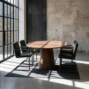Orla Oval Dining Table Walnut Brown