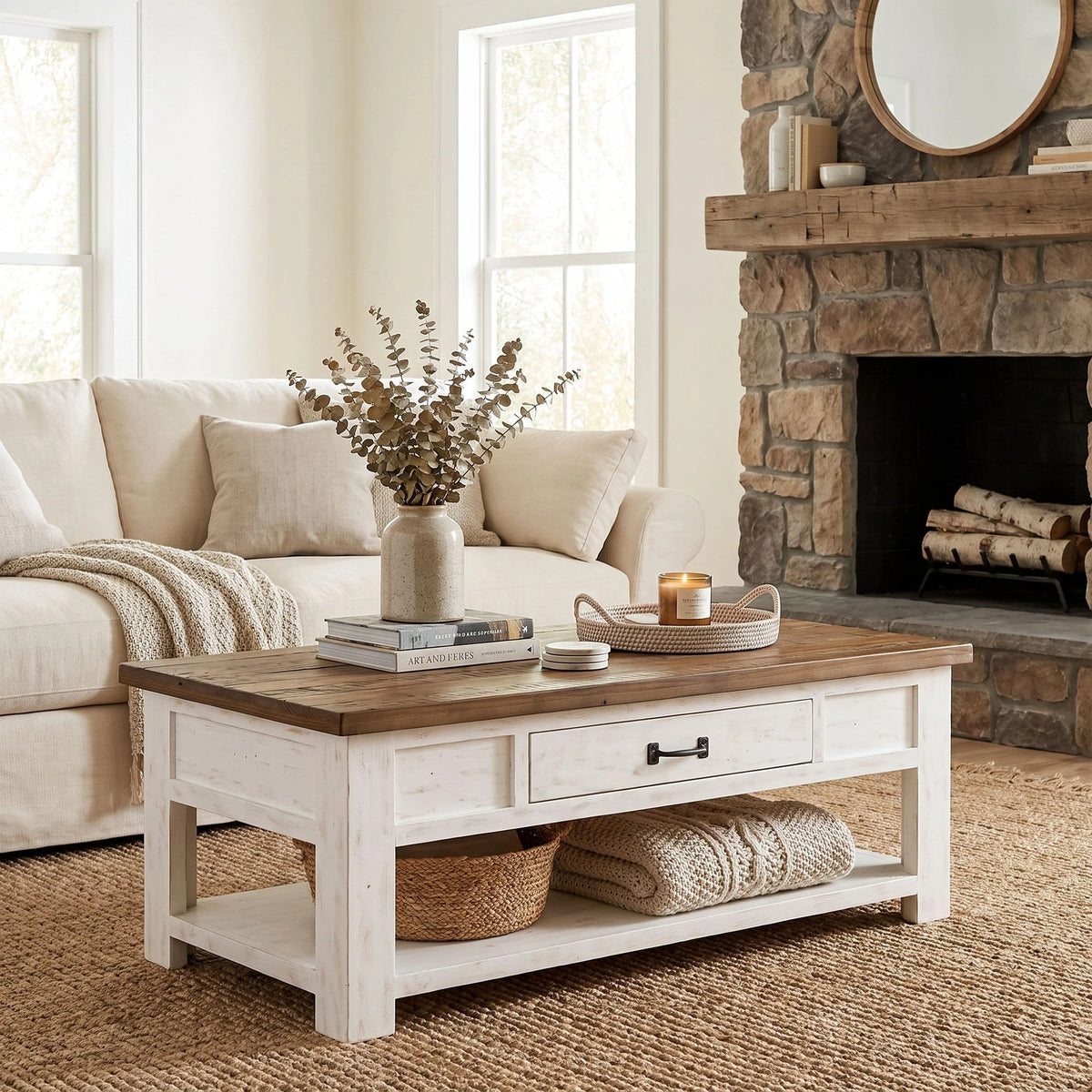 Preston Coffee Table, styled in a living room