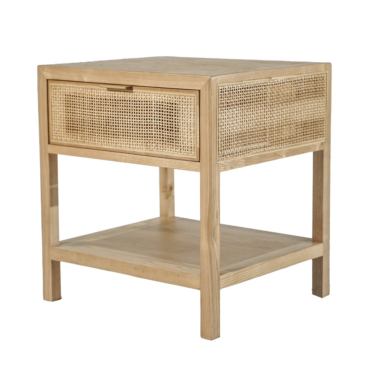 Corwin Side Table in Natural, front view, ash wood