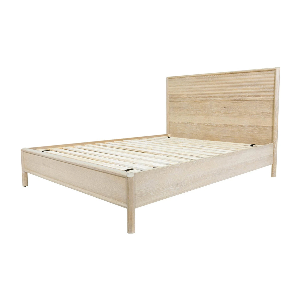 Ridgeline Bed in Light Oak, front view, oak