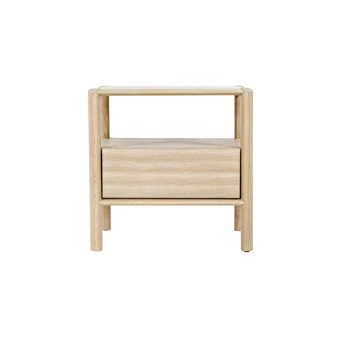 Ridgeline Nightstand in Light Oak, three-quarter view
