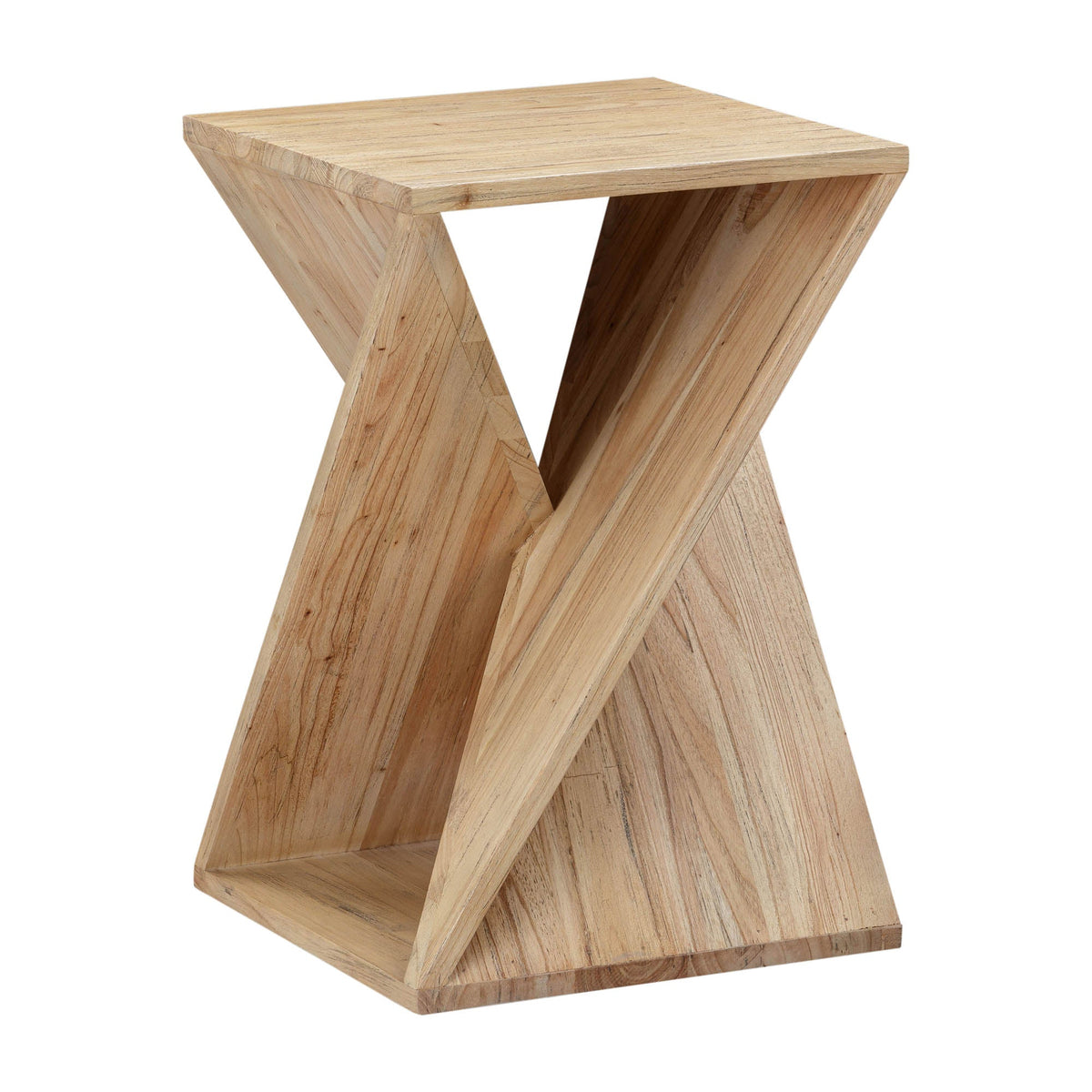 Saltburn Side Table in Elm Finish, three-quarter view