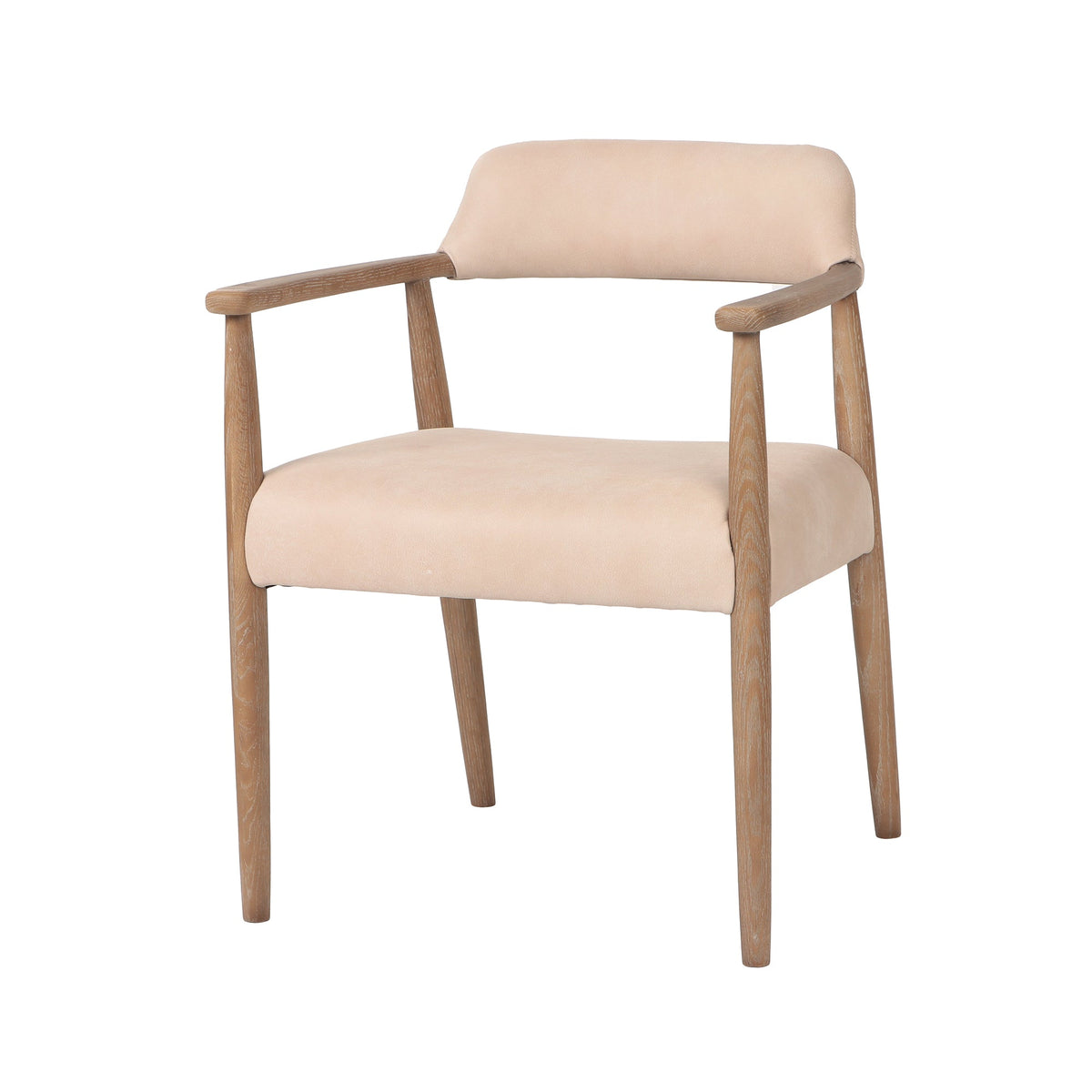 Abersoch Dining Chair in Oyster Beige, front view, ash wood