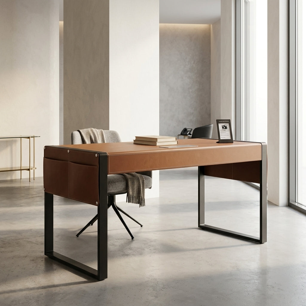 Modern office desk with chair in a bright room