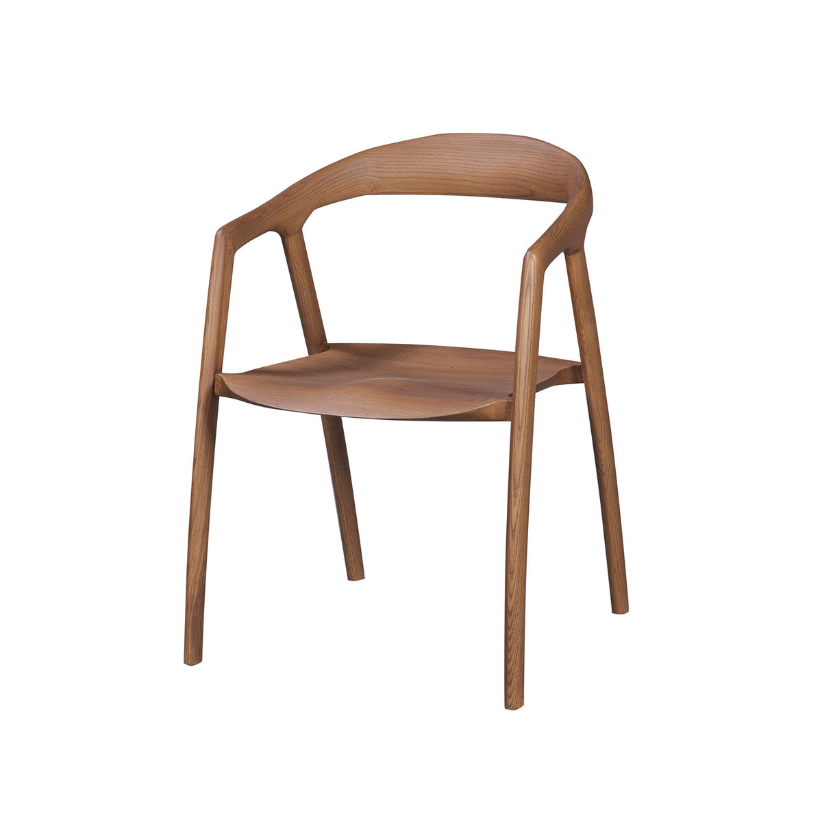 Vipava Dining Chair in Caramel Ash, front view, ash