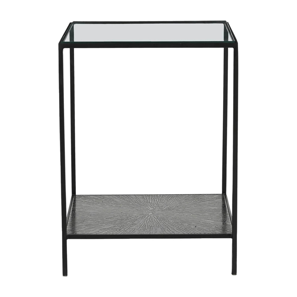 Verona Side Table in Black, three-quarter view