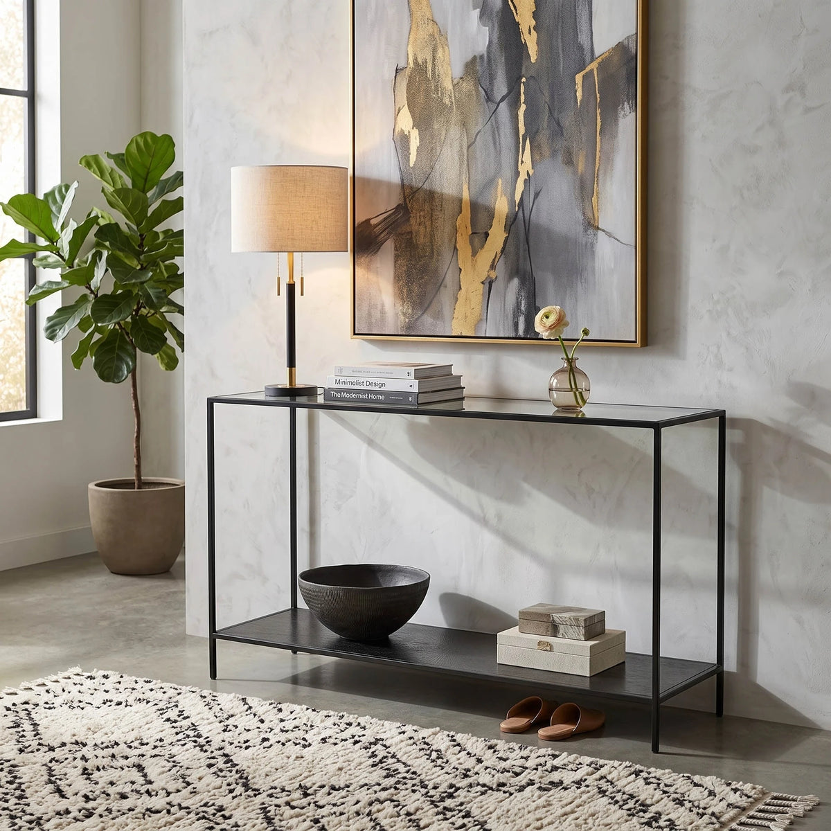 Verona Console Table, styled in a room