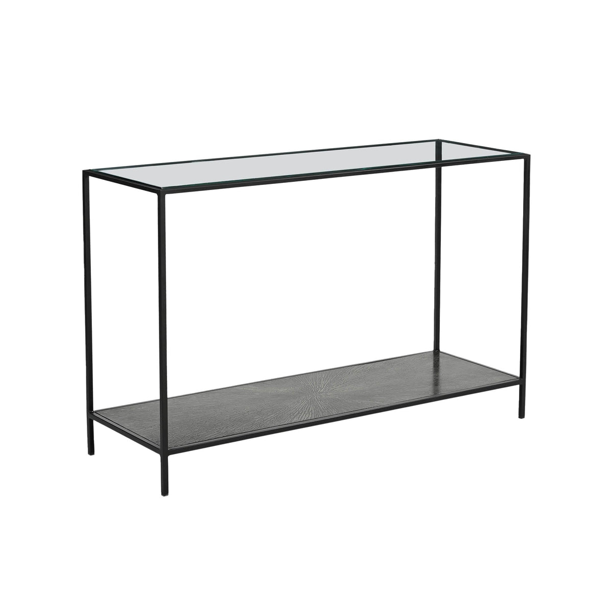 Verona Console Table in Black, front view, iron