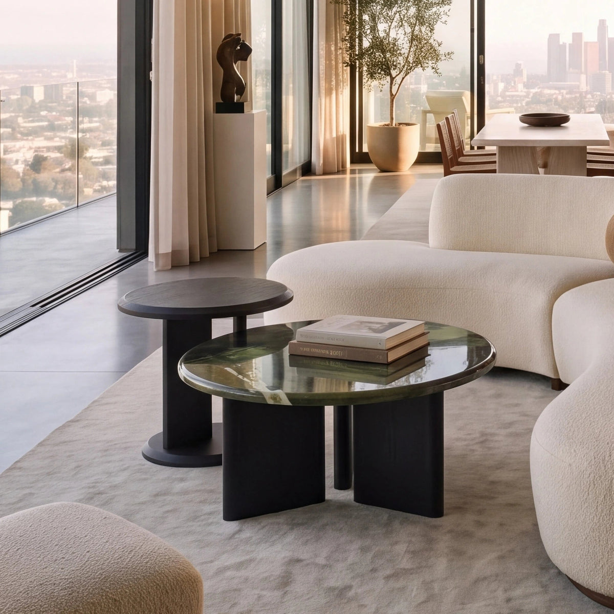 Ancona Marble Coffee Table & Side Table - Altera