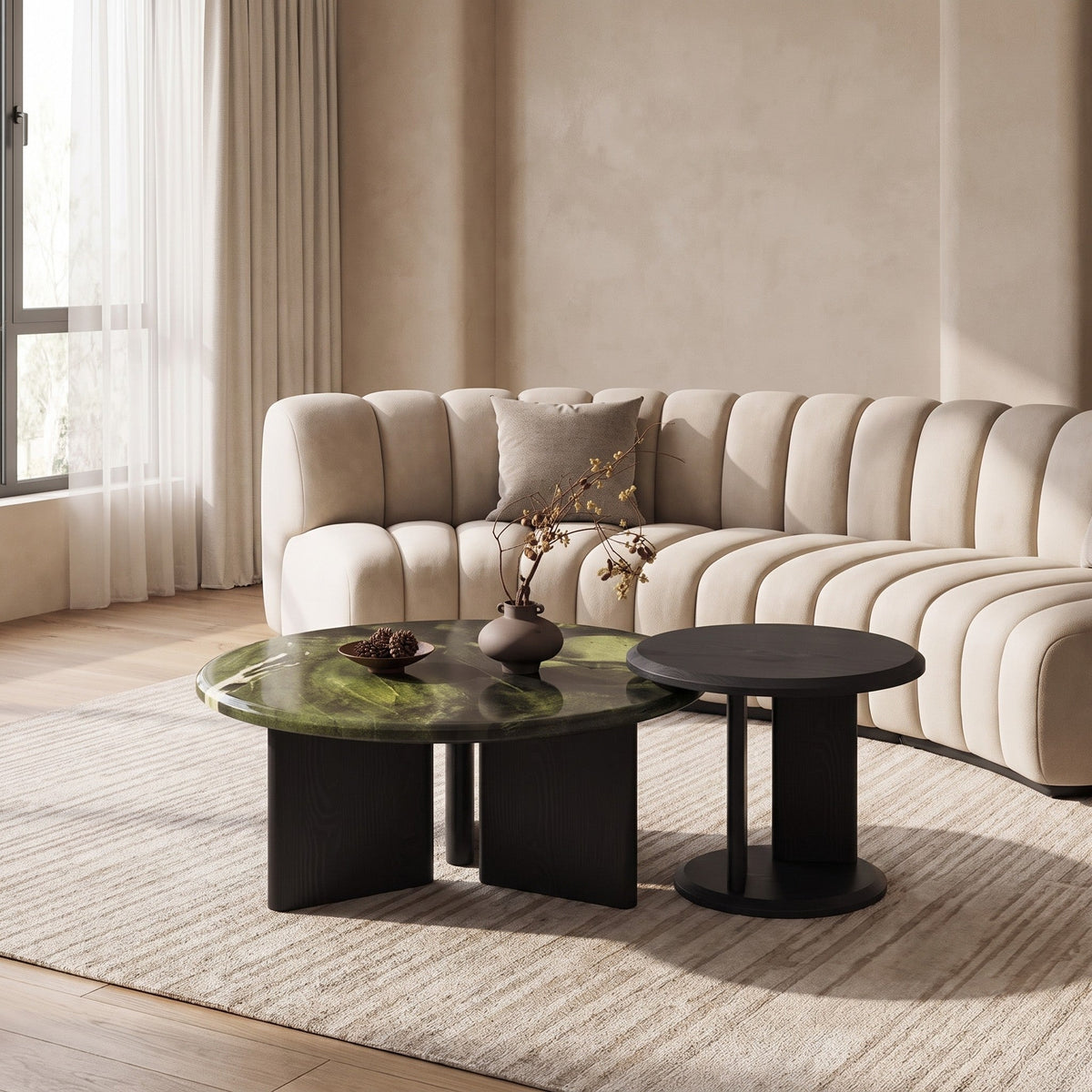 Ancona Marble Coffee Table & Side Table - Altera