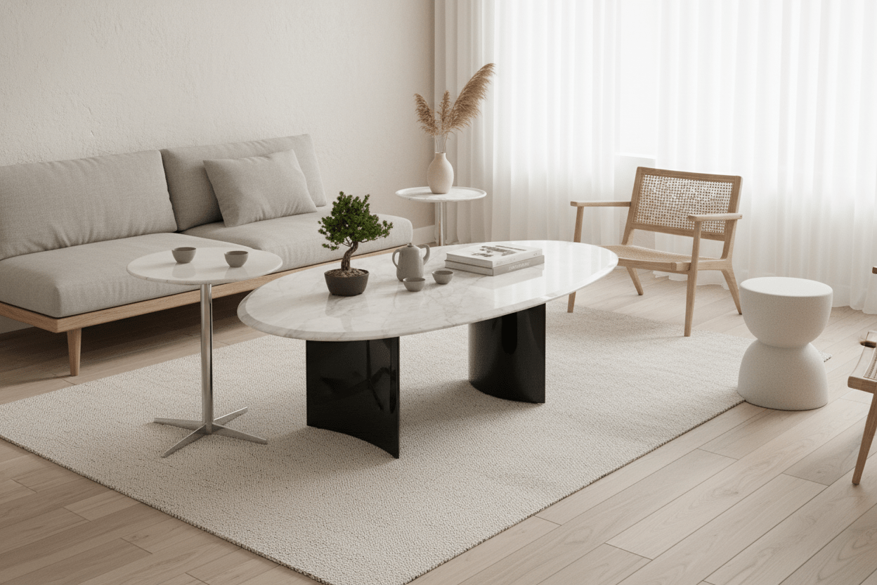 Apollo Marble and Chrome Accent Table Set - Altera