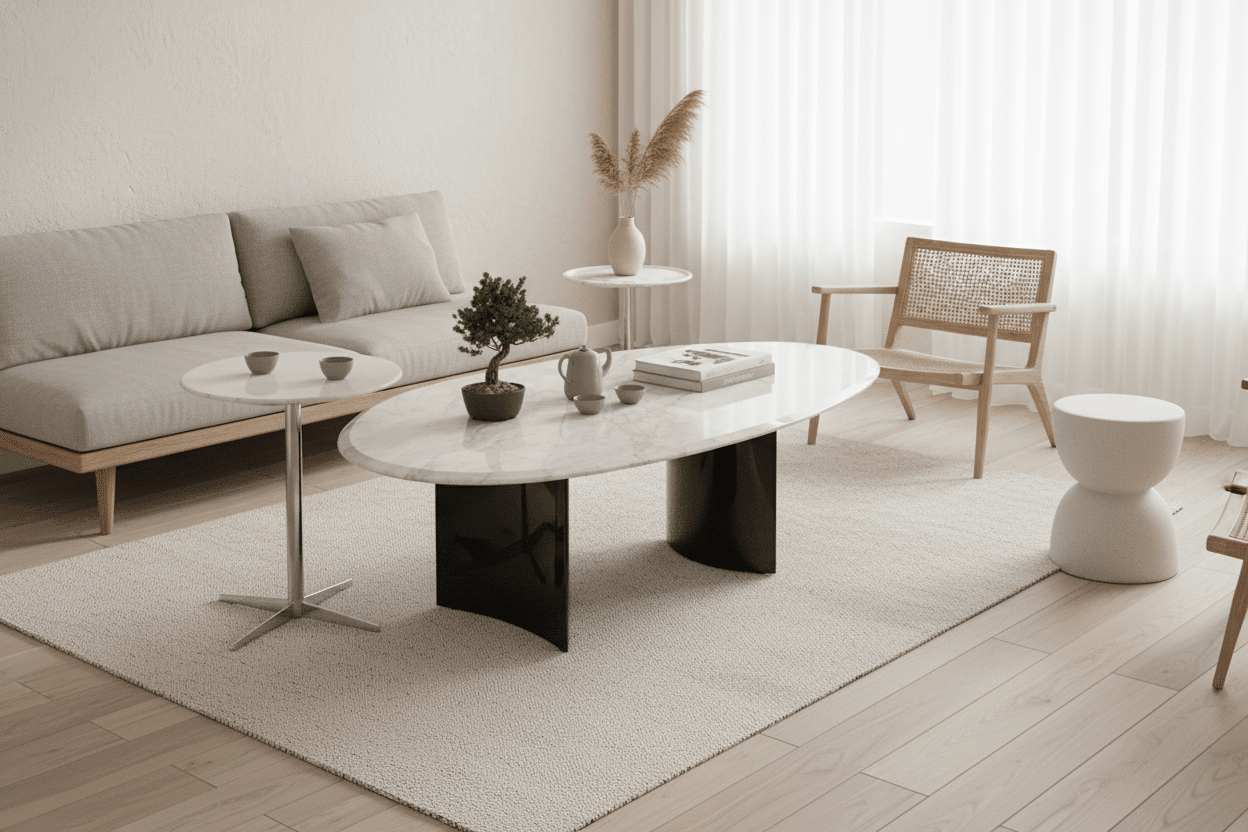Apollo Marble and Chrome Accent Table Set - Altera