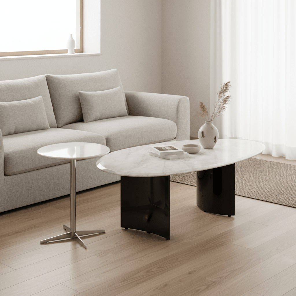 Apollo Marble and Chrome Accent Table Set - Altera