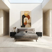 Aries Minimalist Brown Leather Bed - Altera