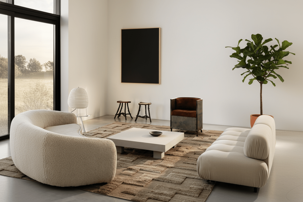 Artisan Maze Pattern Milk Silk Rug - Altera